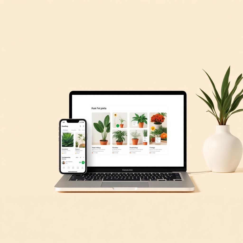 The Urban Gardening Blueprint shown on laptop and phone